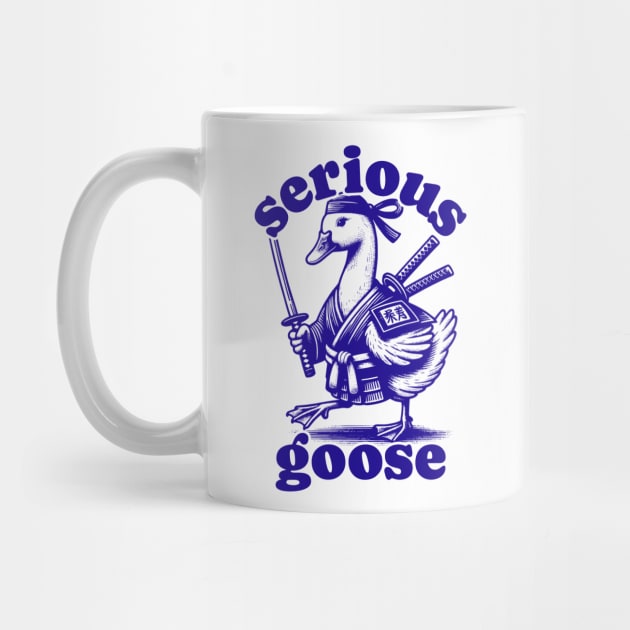 Vintage Serious Goose Design (Blue Variant) by Designed By Marty